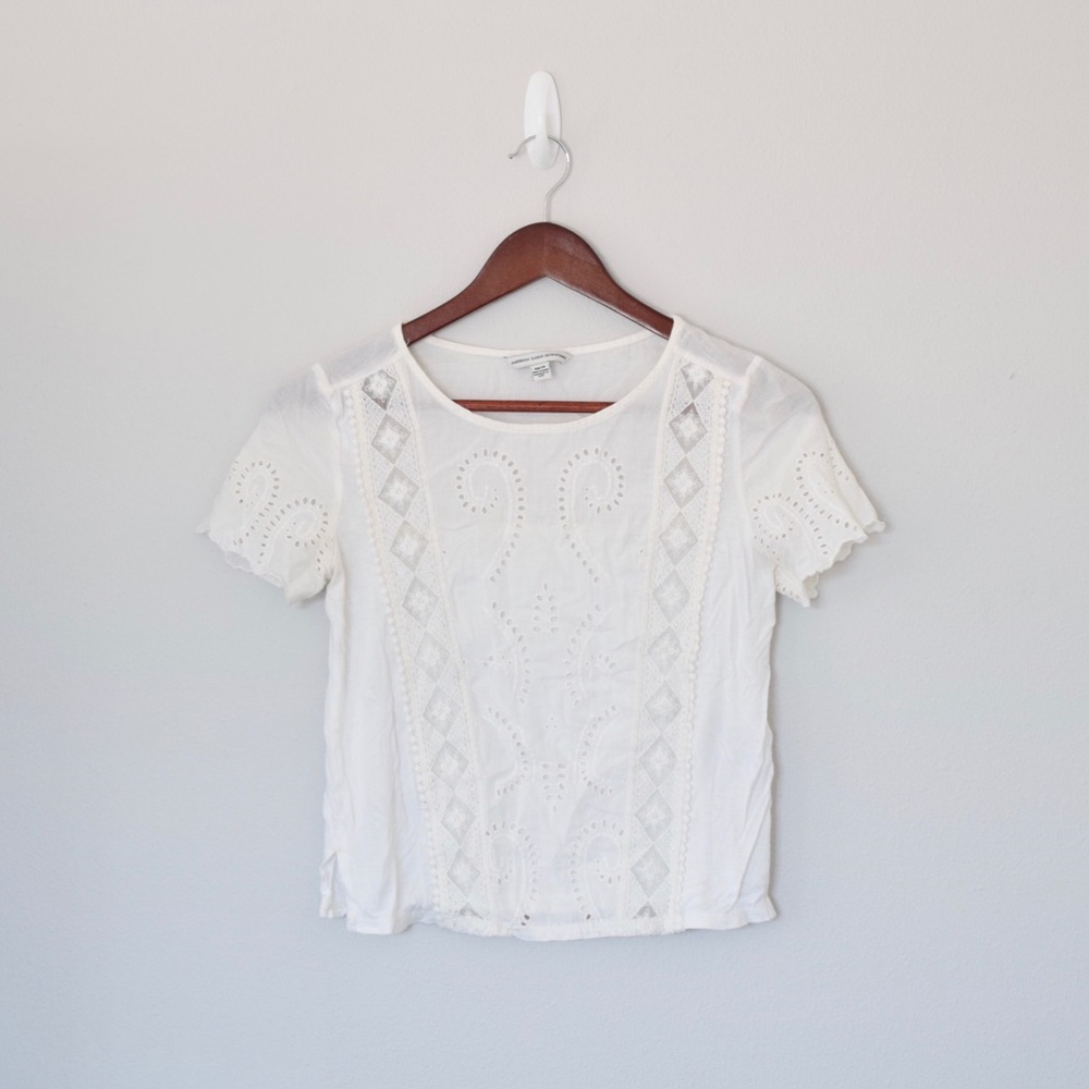 AE Eyelet Cropped Shirt